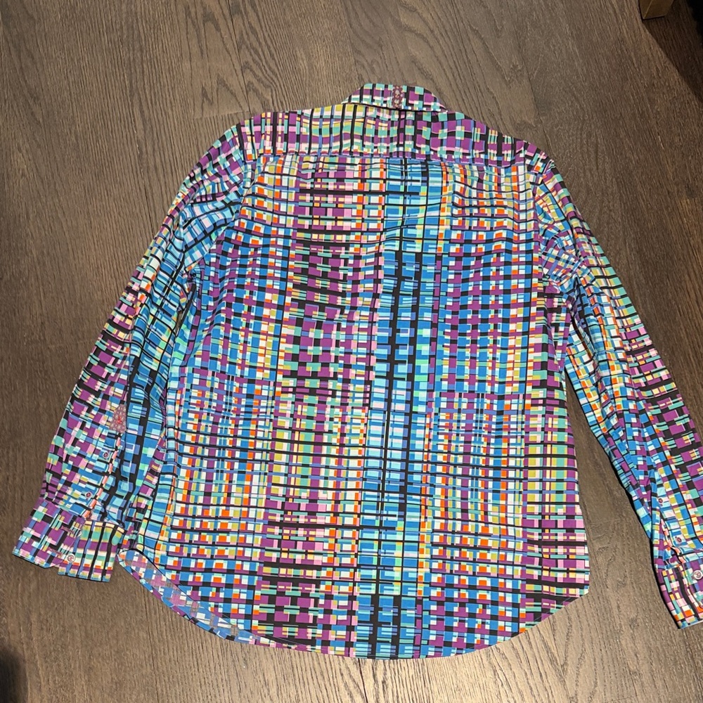 Men's Robert Graham Multi-Color Geometric Button-Down Shirt - XL Tailored Fit - Picture 5 of 5
